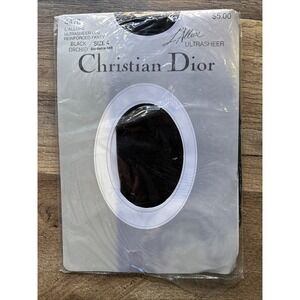 Vintage! Christian Dior L'Allure ultrasheer pantyhose in black, size 4 Black